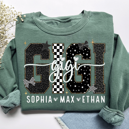 Gigi Style Star Plaid Design, Custom Gifts for Grandma and Grandchild