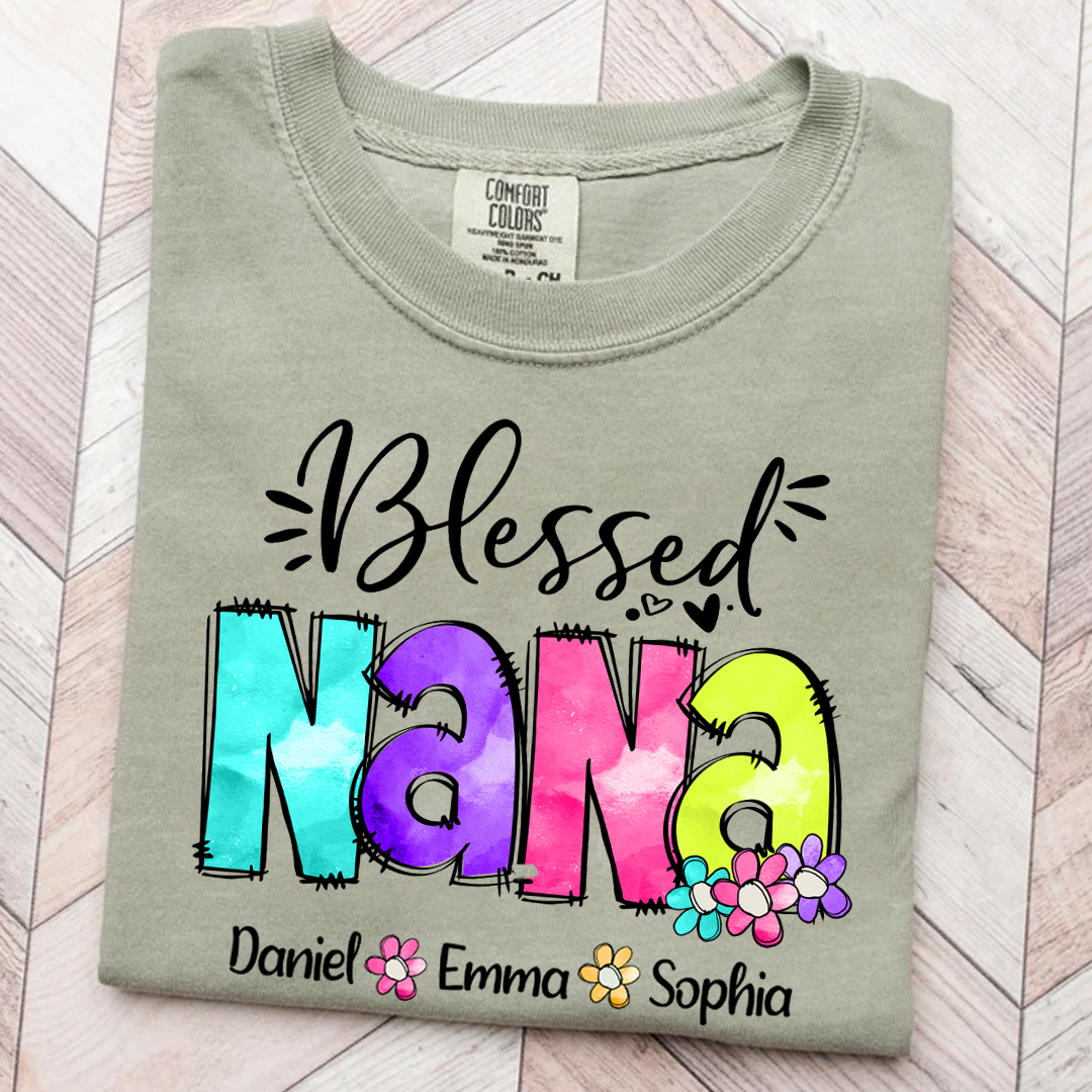 Comfort Colors® Blessed Nana Watercolor T-Shirt, Gift For Grandma T-Shirt