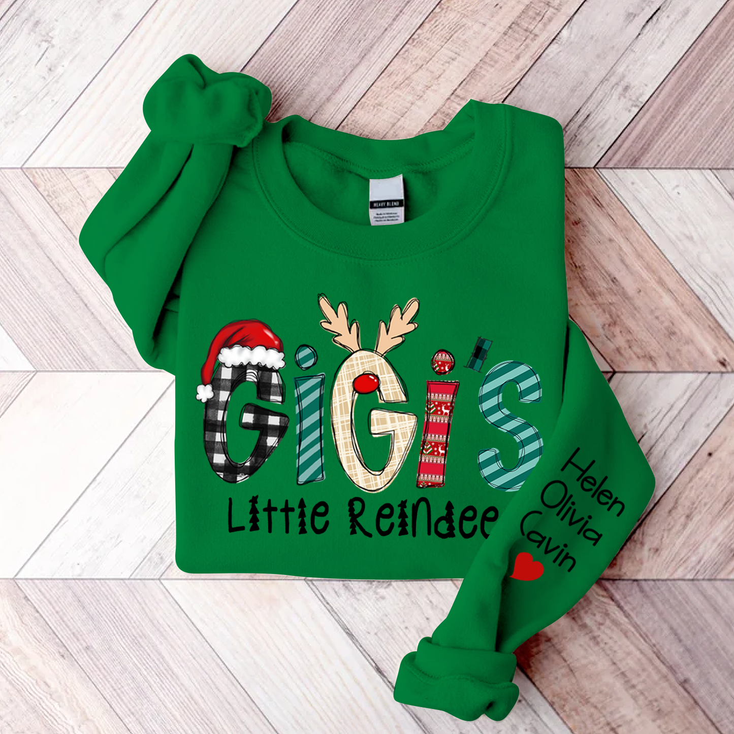 Gigi's Little Reindeer Christmas, Custom Gigi And Kids, Grandma Gift Sweatshirt