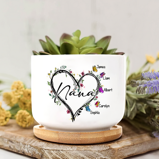 Heart Butterfly Grandma Plant Pot