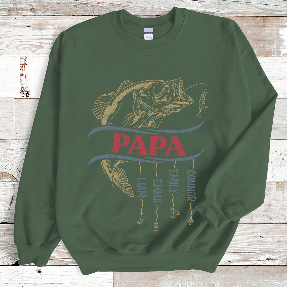 Grandpa Fishing Vintage And Kids Sweatshirt