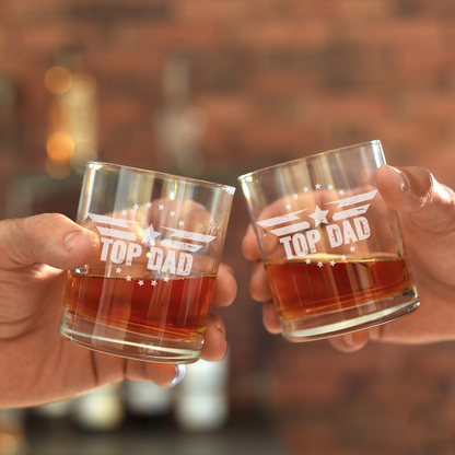 Top Dad - Daddy And Kids Whiskey Glass