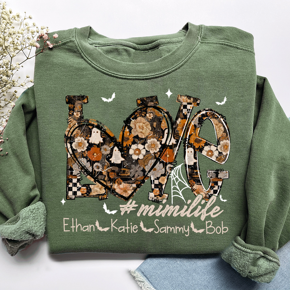 Love Mimi Life Halloween Sweatshirt Outfit for Grandma And Kids