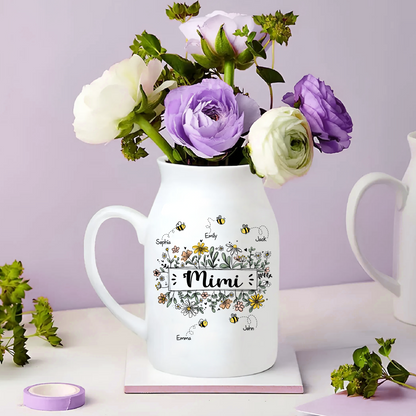 Wildflower Daisy Mimi And Kids - Custom Home Decoration Flower Vase According To Family Requirements, Ceramic Flower Vase