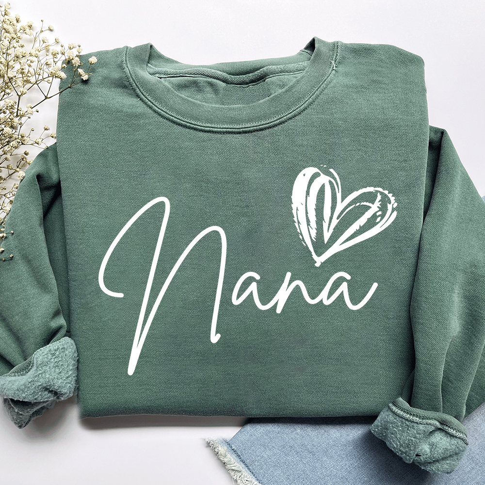 Custom Nana Heart Sweatshirt, Custom Gifts for Grandma and Grandchild