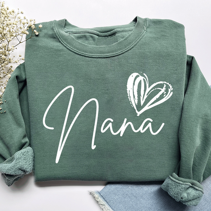 Custom Nana Heart Sweatshirt, Custom Gifts for Grandma and Grandchild
