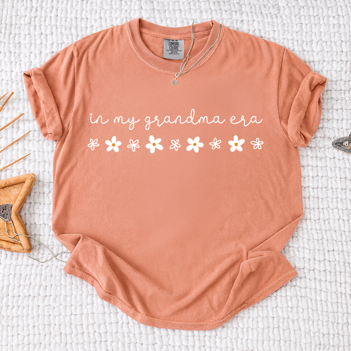 Comfort Colors® In My Grandma Era Shirt, Cute Daisy Graphic Tee for Grandma