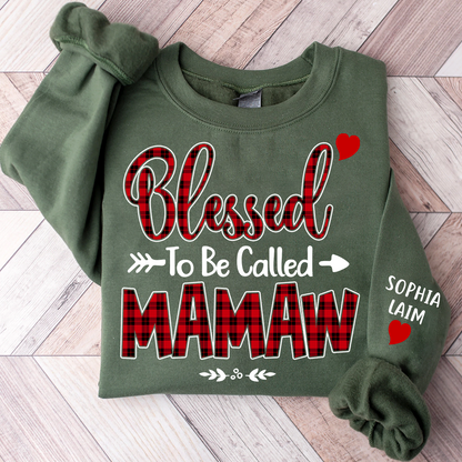Personalized Grammy Sweatshirt, Blessed to Be Called Grammy Holiday Gift for Grandma