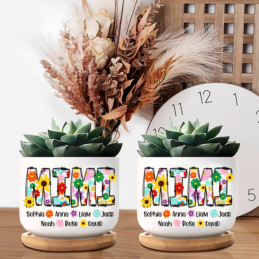 Colorful Flower Gradma Plant Pot