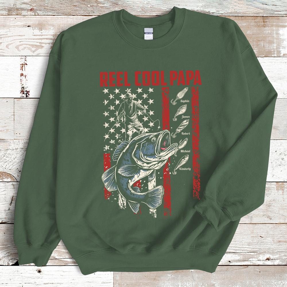 Reel Cool Dad, Papa fishing Sweatshirt
