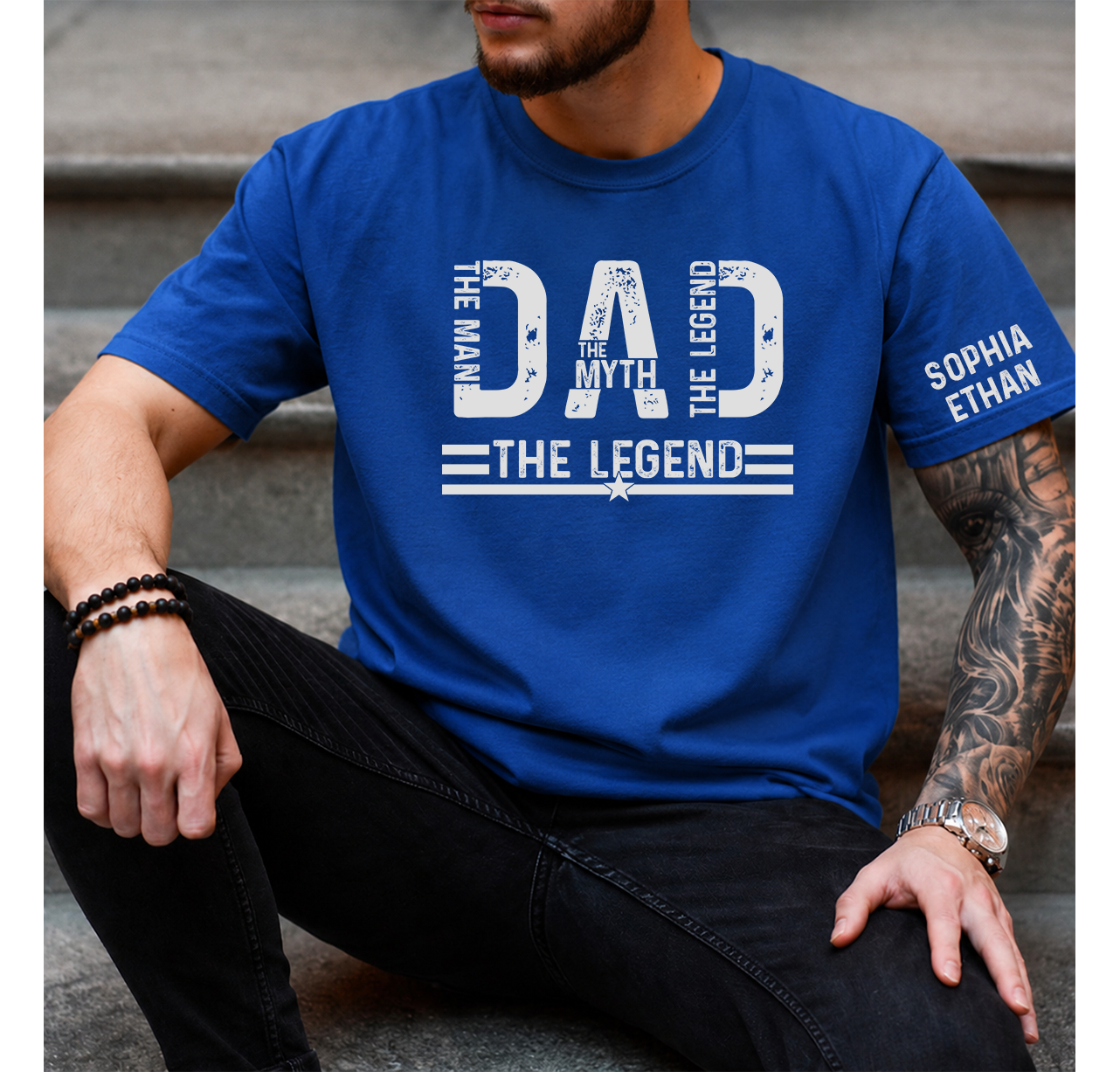 The Man The Myth The Legend Dad T-Shirt – Personalized Custom Name Gift for Daddy Papa Dad