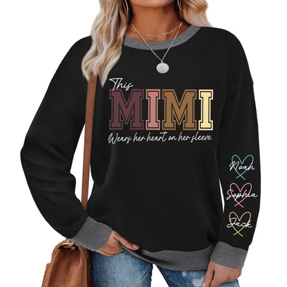 This Mom Wears Her Heart On Her Sleeve, A Gift For A Loved One Sweatshirt Mix Sweatshirt MIX