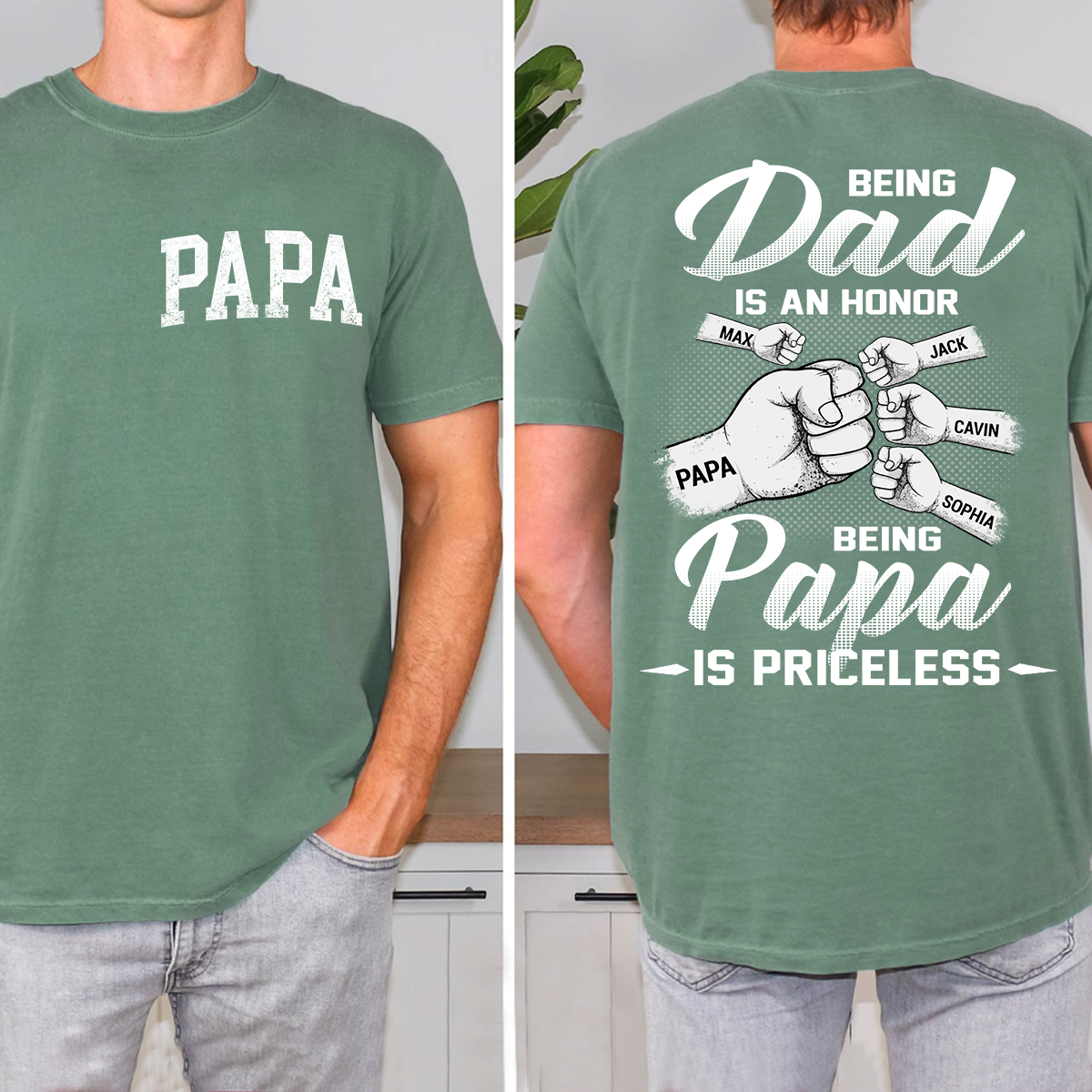 Personalized Being A Dad Is An Honor Being A Papa Is Priceless, Father's Day Shirt