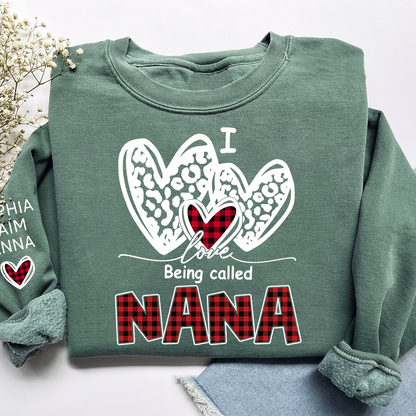 Personalized I Love Being Called Mimi Sweatshirt,Heart Valentine Gifts For Grandma And Grandchildren's