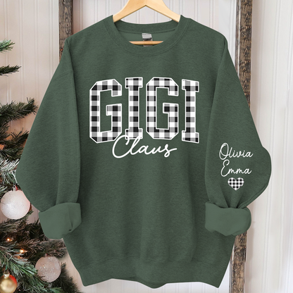 Custom Gigi Claus White Caro Christmas With Kids Sweatshirt