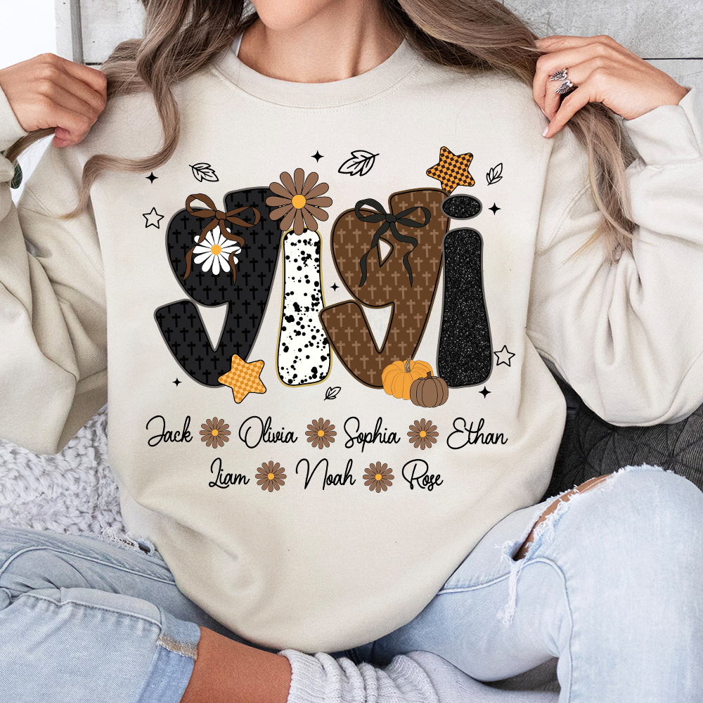 Personalized Grandma Grace, Prayer Sweatshirt, Custom Gigi Nickname with Baby Name