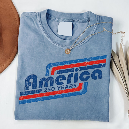 Comfort Colors America 250 Years Shirt, Vintage Patriotic USA Tee, Retro American Freedom T-Shirt, 1776-2026 Independence Celebration Top for Men and Women