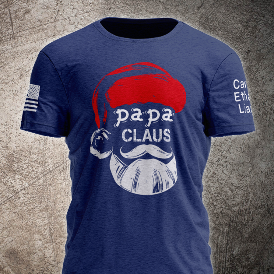 Papa Claus Christmas Shirt, Custom Papa With Kids, Grandpa Gift TH T-Shirt