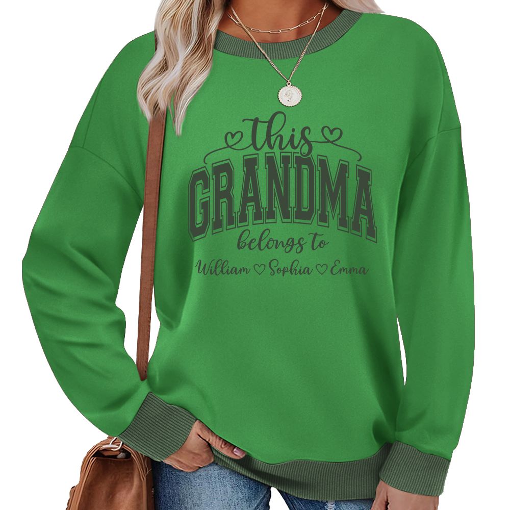 Custom Grandma Sweatshirt – Exclusive Two-Tone Design with Personalized Grandkids’ Names