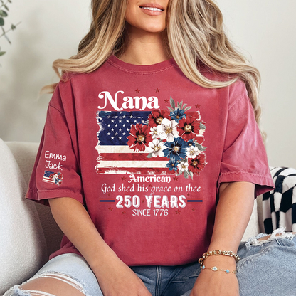 Custom Nana Fourth of July USA Flag, Personalized Gift For Grandma And Kids