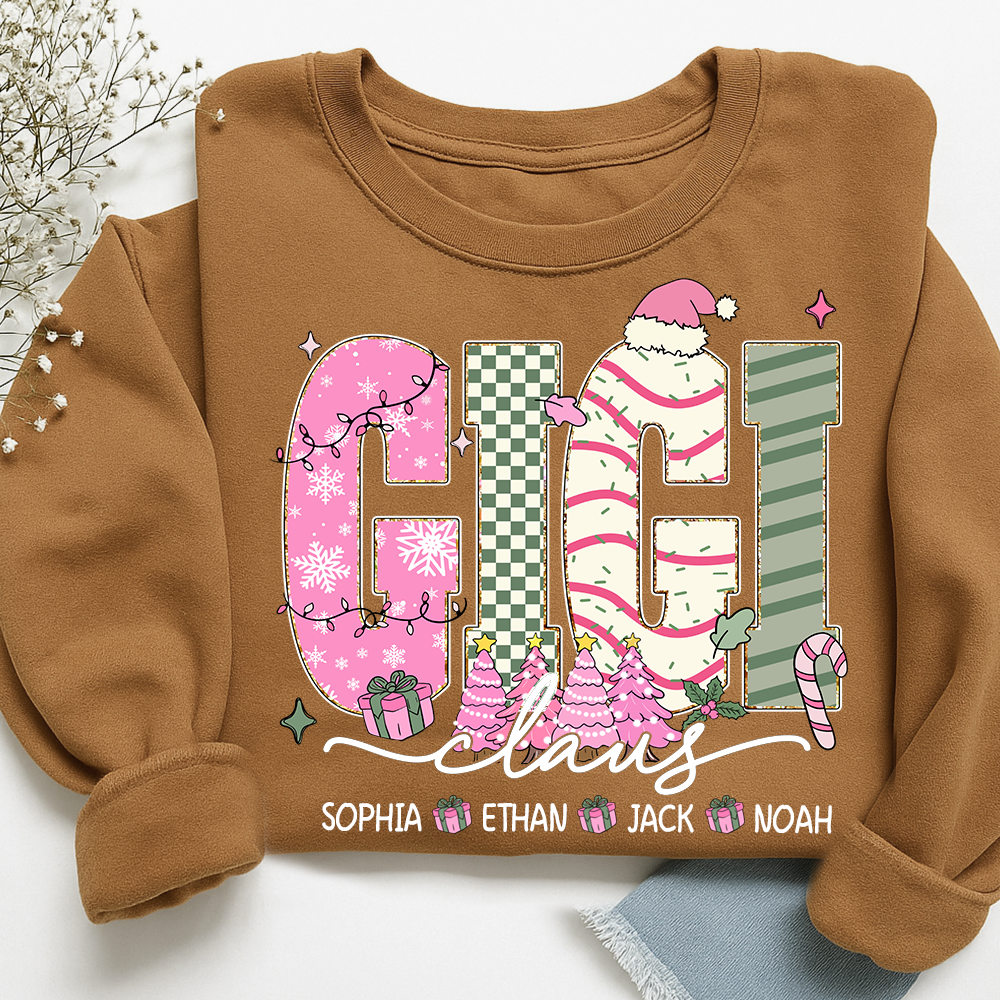 Christmas Mimi Sweatshirt, Custom Family Name Shirt for Grandma