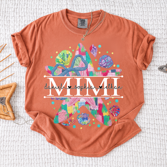 Comfort Colors® Custom Mimi Starfish Shirt, Colorful Beach Vacation Grandma Gift