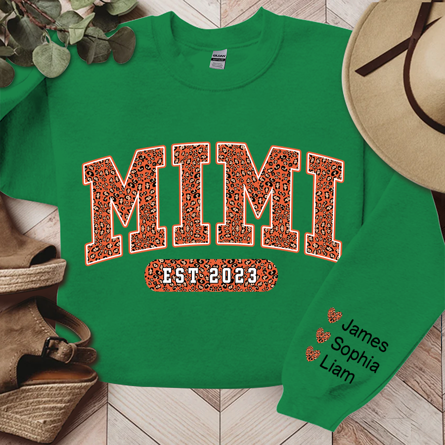 Mimi Leopard Fall Autumn And Grandkids, Gift For Grandma Autumn TH Sweatshirt