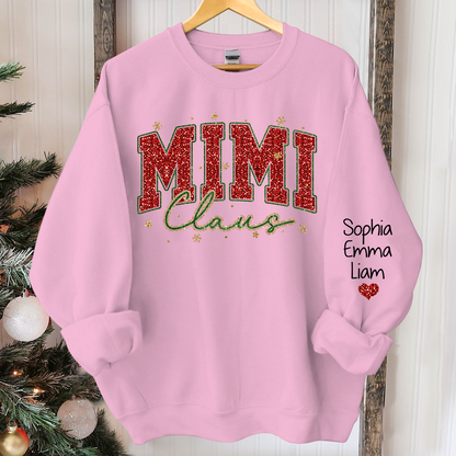 Personalized Mimi Claus Christmas And Kids 2024 Sweatshirt