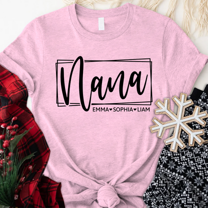 Custom Nana And Grandkids T-Shirt
