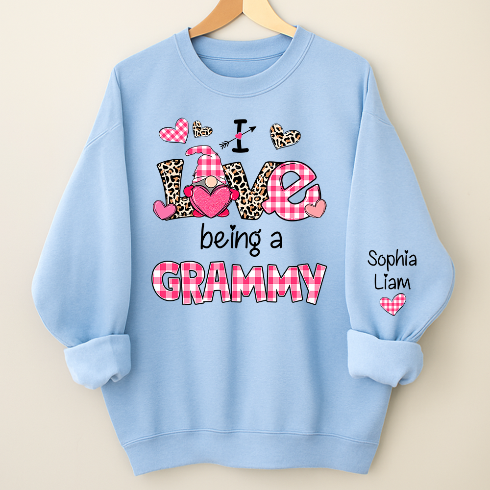 Personalized I Love Being a Grammy Sweatshirt with Children Names, Valentine Inspired Family Clothing