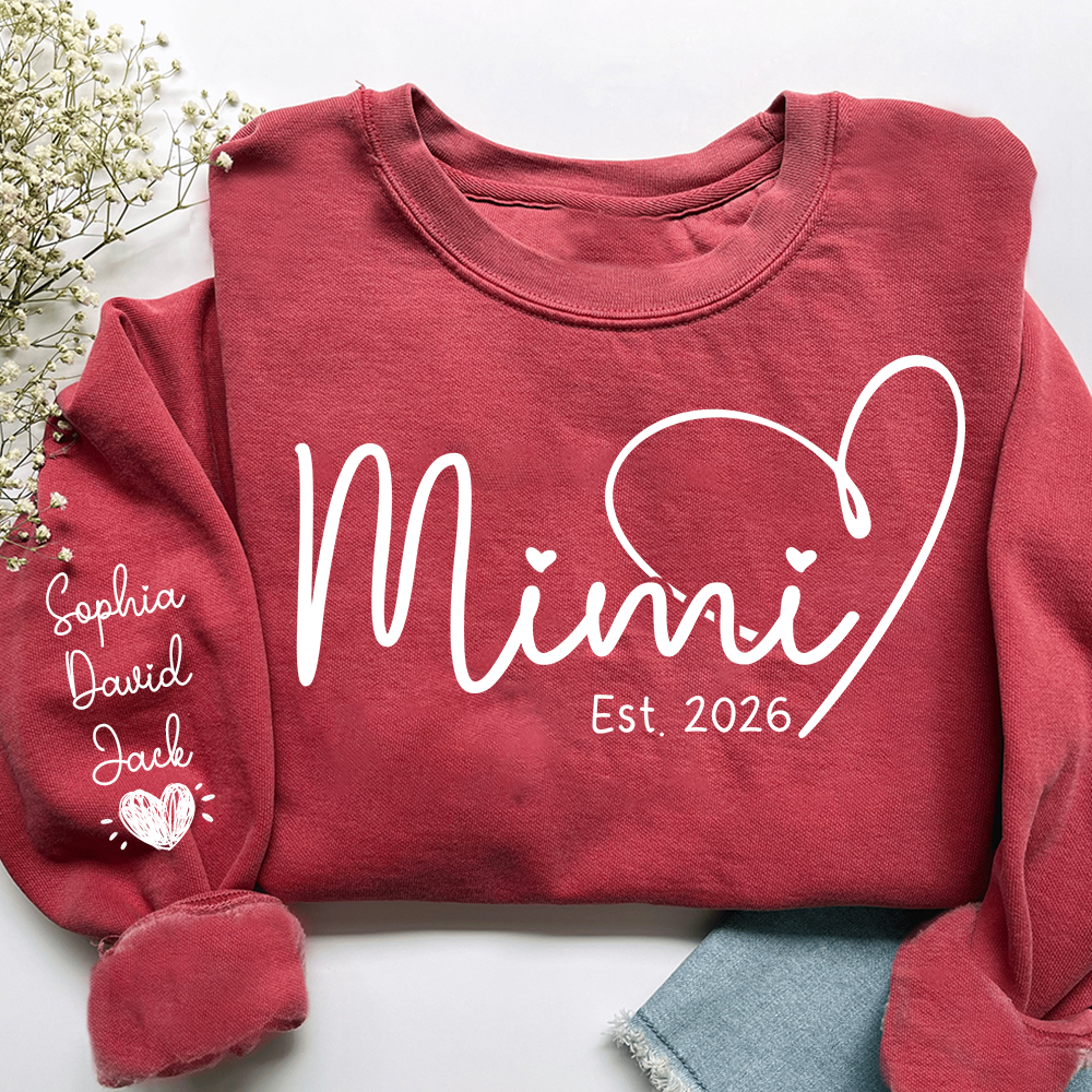 Personalized Heart Grandma Sweatshirt For Grandchild, Custom Name
