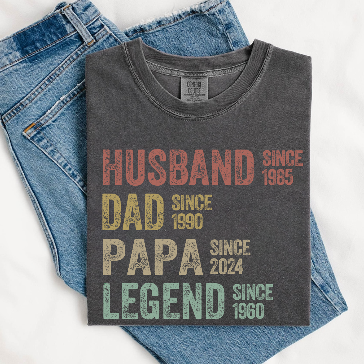 Comfort Colors® Personalized Dad Grandpa Shirt, Father's Day Shirt, Husband Father Grandpa Legend