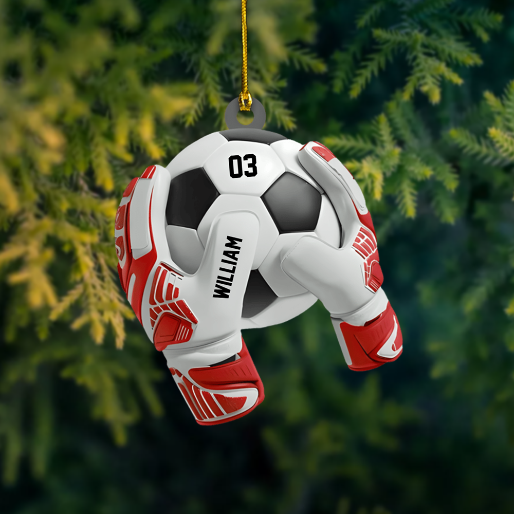 Personalized Soccer Goalkeeper Ornament 2025 – Custom Name & Number Ornament, Gift for Soccer Players Ornament