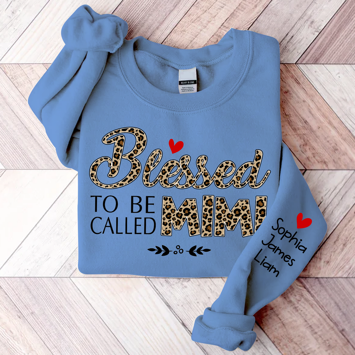 Blessed To Be Called Mimi Leopard, Custom Mimi And Kids, Grandma Gift TH Sweatshirt