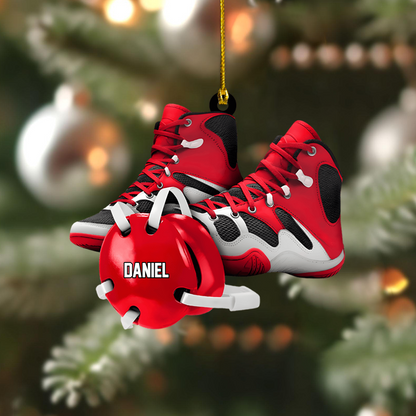 Custom Wrestler Ornament 2025 – Personalized Wrestling Shoes & Headgear Ornament, Unique Christmas Gift for Athletes Ornament
