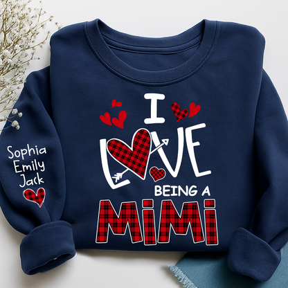 I Love Being A Mimi Sweatshirt, Gifts for Grandma, Custom Grandma and Grandchild Names