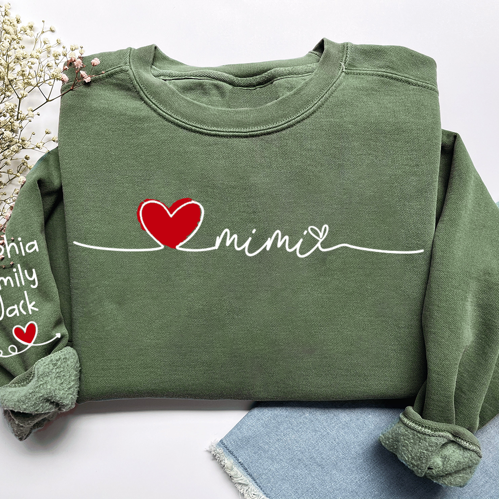 Gigi Heart Personalized Sweatshirt, Custom Grandma Gift with Kids
