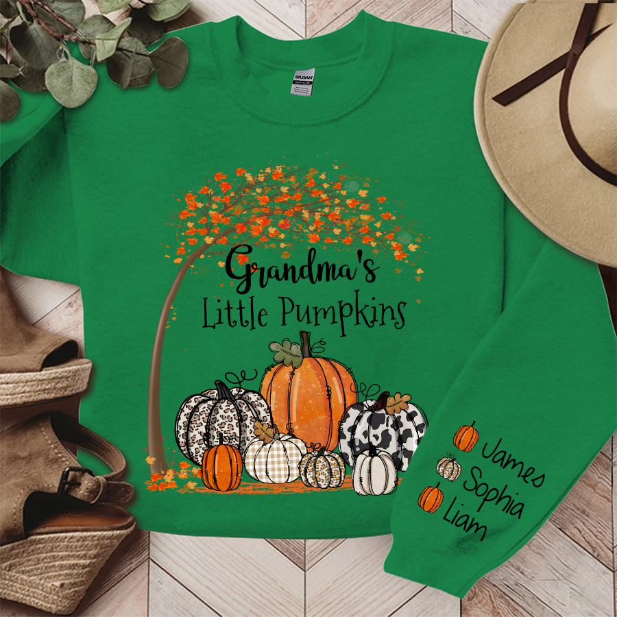 Grandma's Little Pumpkins Fall Autumn, Grandma Gift TH Sweatshirt