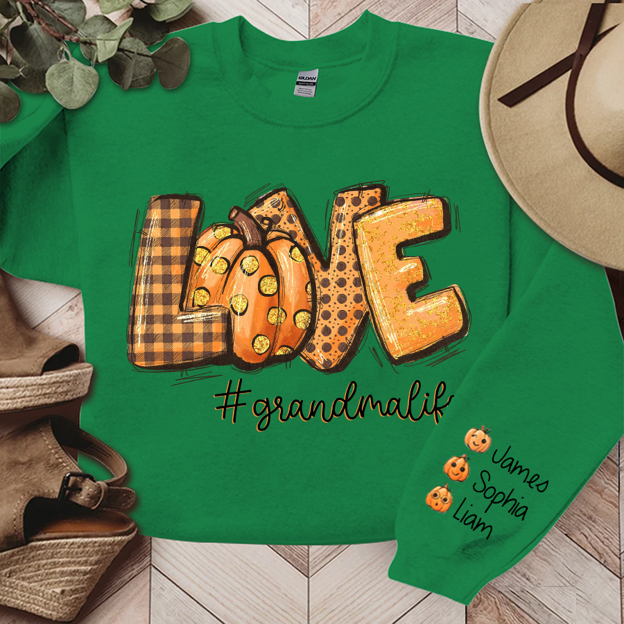 Love Pumpkin Fall Autumn, Grandma Life And Grandkids Sweatshirt, Grandma Autumn Gift TH Sweatshirt