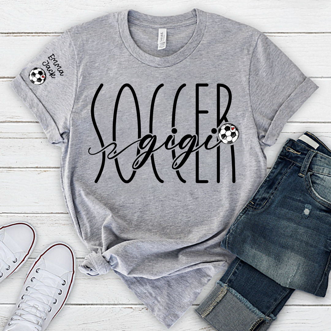 Custom Gigi Soccer Tee, Personalized Soccer Gigi Shirt with Custom kids Names