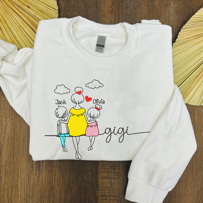 Custom Gigi And Grandkids Art Sweatshirt