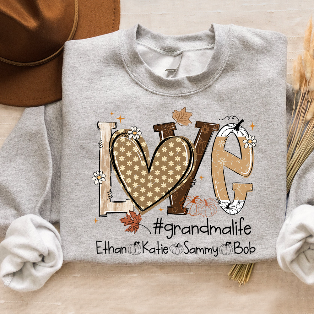 Cozy Up with a Custom Autumn Sweatshirt for Grandma and Kids