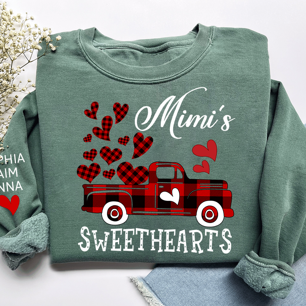 Custom Mimi Sweethearts Valentine sweatshirt, Heart And Car Valentine Gifts For Grandma And Grandchildren