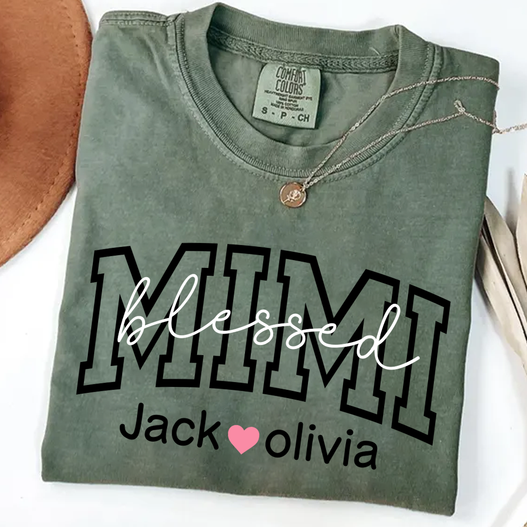 Comfort Colors® Blessed Mimi Shirt, Custom Grandma With Grandkids, Gift for Grandma