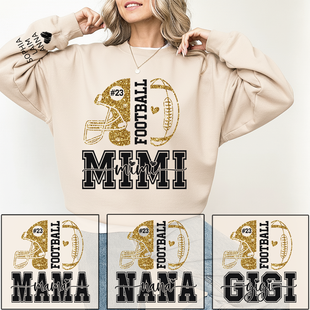 Personalized Football Grandma Sweater, Custom Gift for Grandma and Kids