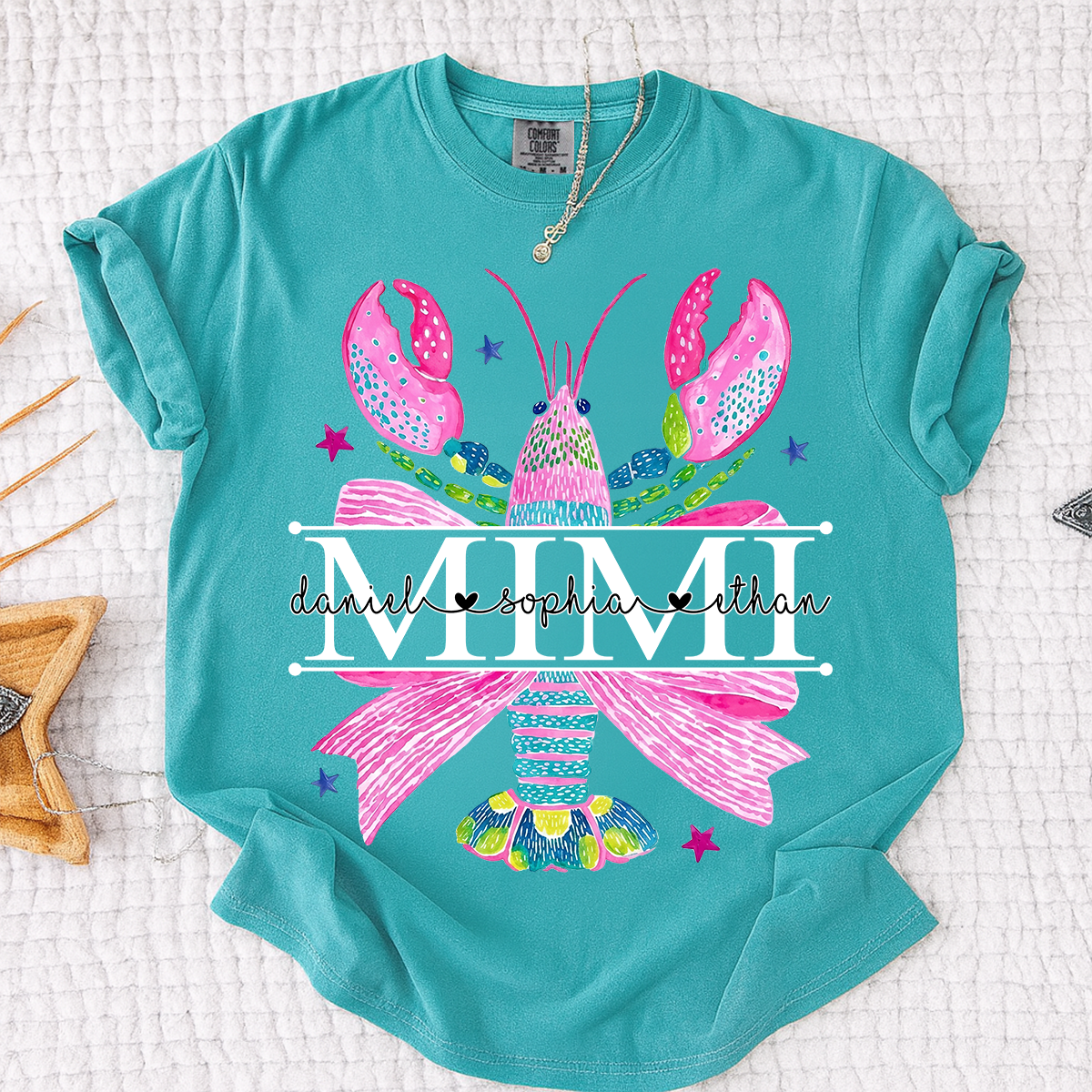 Comfort Colors® Mimi Lobster Family Name Shirt, Unique Personalized Crab T-Shirt for Grandma, Lobster Summer Graphic Top