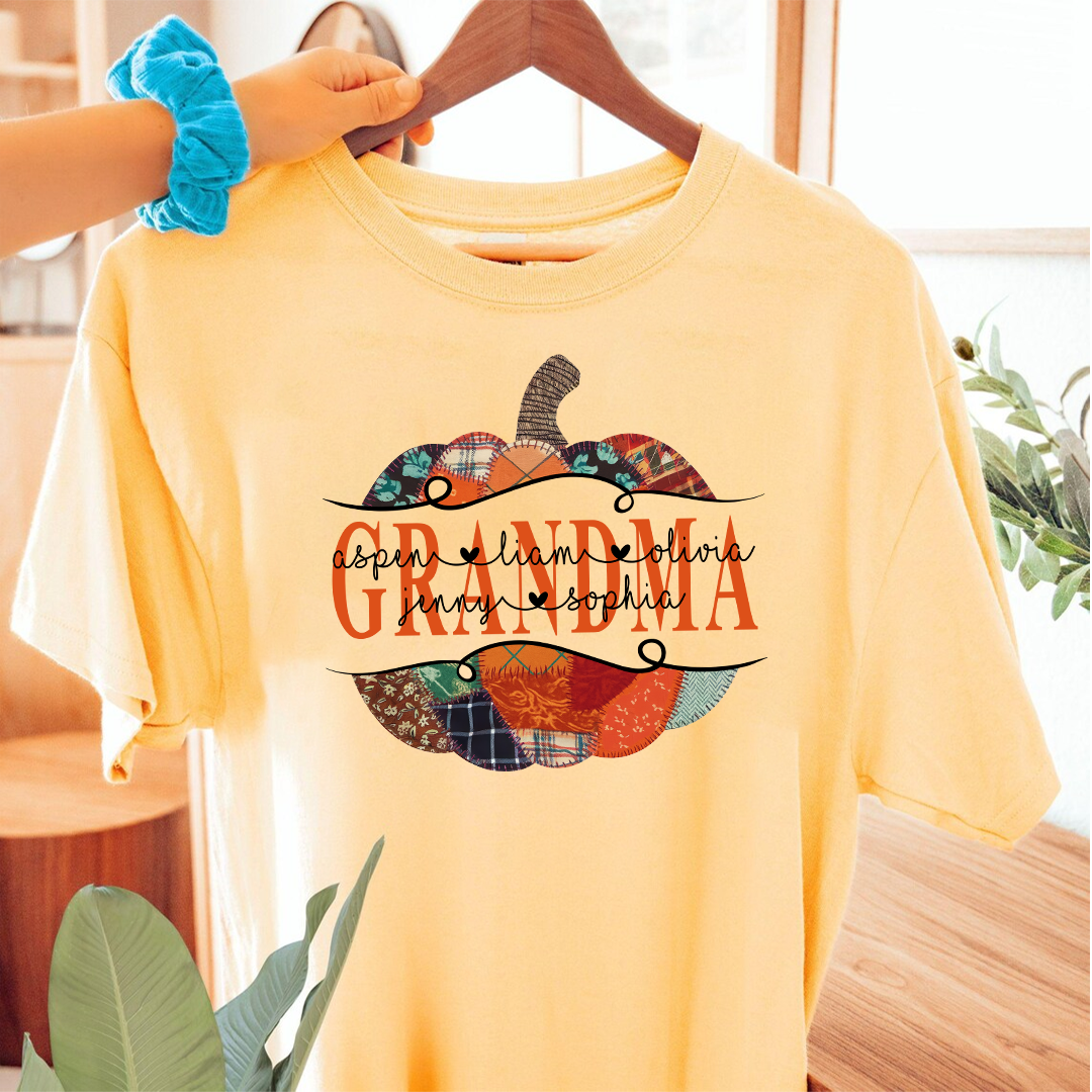 Preppy Floral Fall Pumpkin Halloween Nana And Grandkids