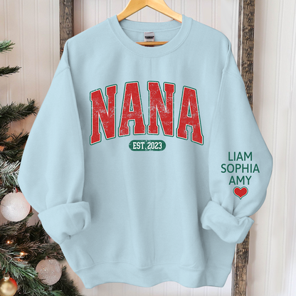 Personalized Nana Christmas With Grandkids Sweatshirt