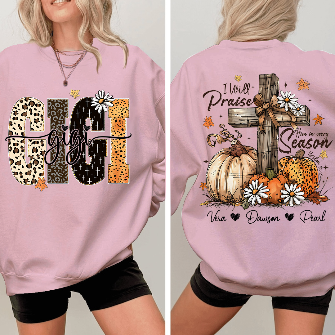 Floral Fall Shirt Design, Custom Gigi Gifts for Grandma and Kids