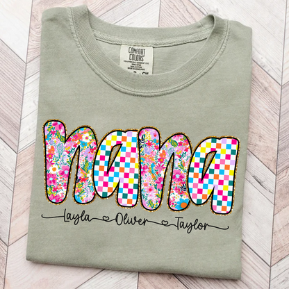 Comfort Colors® Nana Art Trend Shirt, Custom Grandma With Grandkids, Gift for Grandma